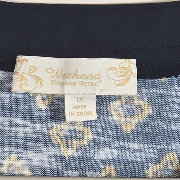 Weekend Suzanne Betro Women's Boho Top. Size 1X. - Picture 4 of 10